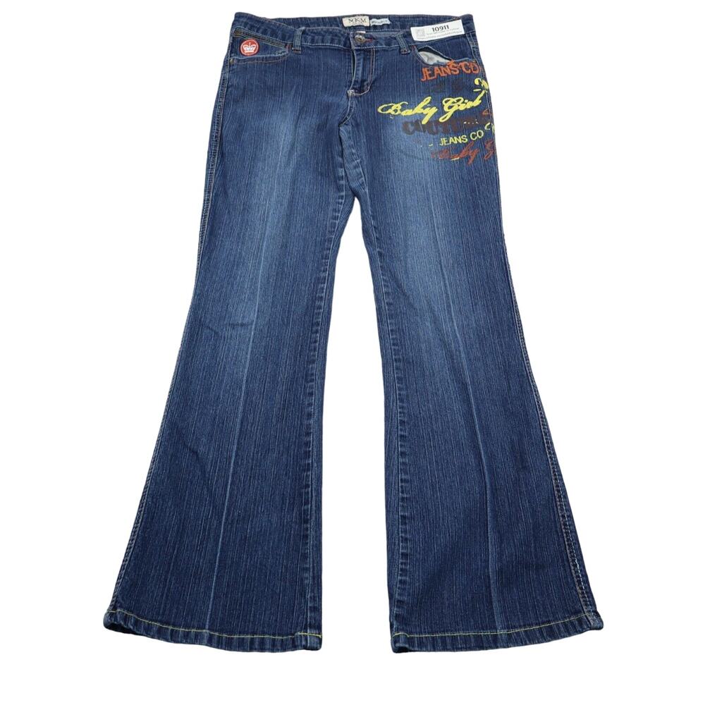 MKM Jeans Pants Womens 13 Blue Denim Casual Preppy Flared Baby Girl Couture